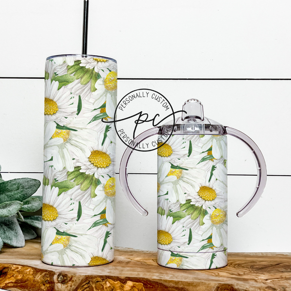 White Flowers Mama & Mini Tumbler Bundle
