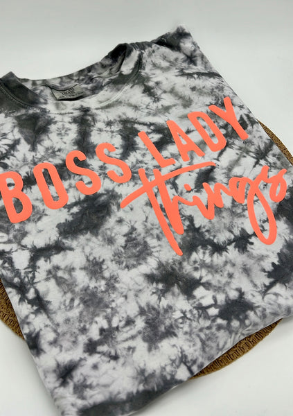 Boss Lady Tie Dye PUFF Tee