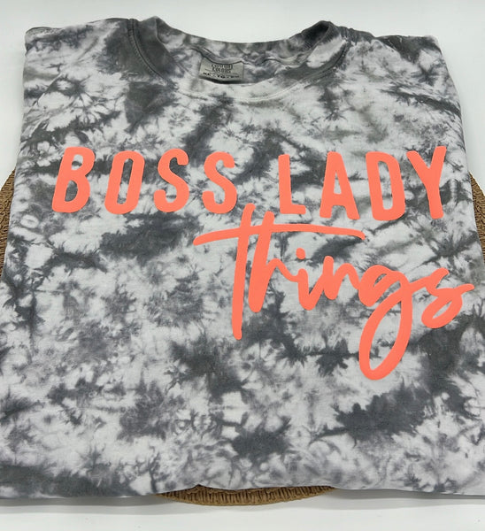 Boss Lady Tie Dye PUFF Tee